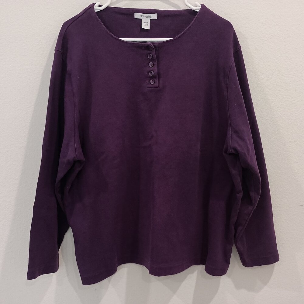 Dress Barn Women Pullover Long Sleeve Shirt Top,  18/20
